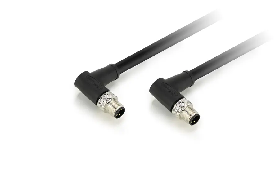 Connection Cable M8 Profinet / EtherNet/IP / Modbus TCP / EtherCAT Angled 0.5m | Nanotec